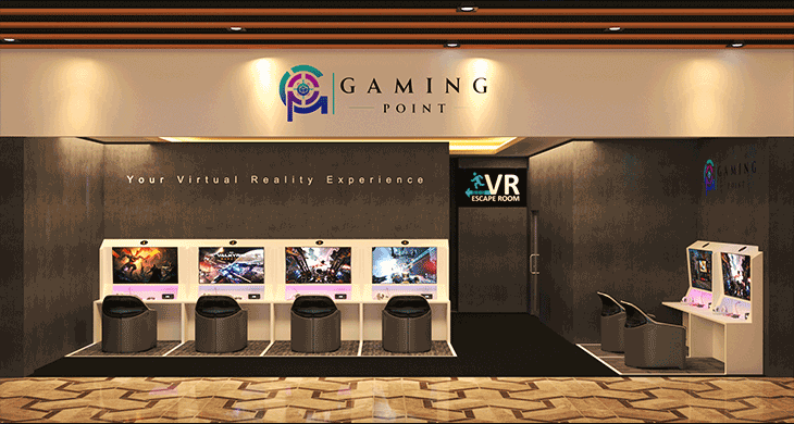 The Gaming Point's center piece will be a VR escape room that can hold up to five players simultaneously.