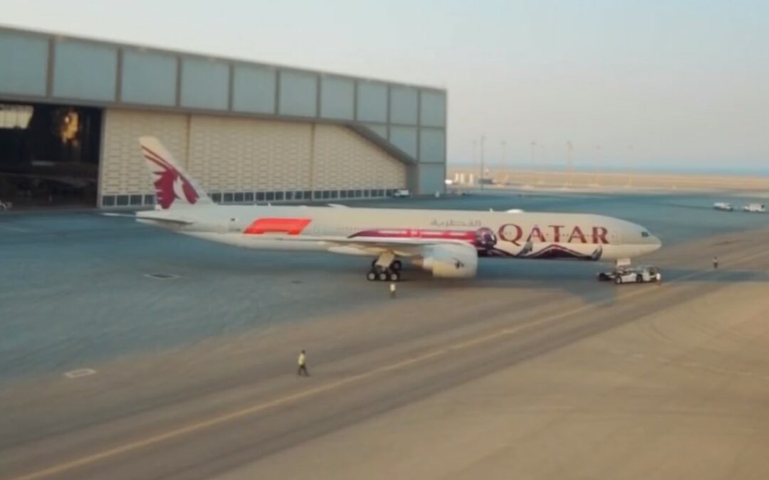 Qatar Airways unveils Formula-1 inspired livery on its B777